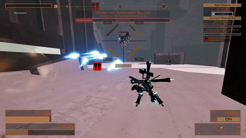 Official RIG Riot trailer frame: a green RIG facing an enemy unit in a concrete arena while projectiles cross the scene.
